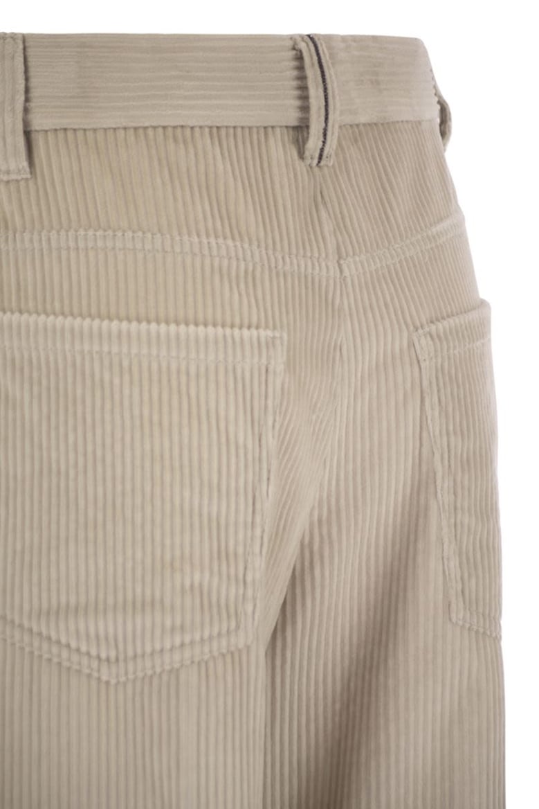 fluid corduroy sartorial track trousers with jewellery by Selfnex