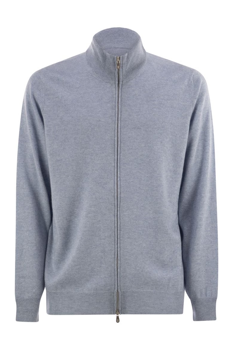high-necked cashmere cardigan with zip by Selfnex