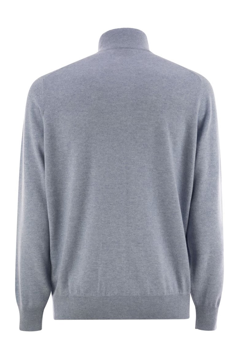 high-necked cashmere cardigan with zip by Selfnex
