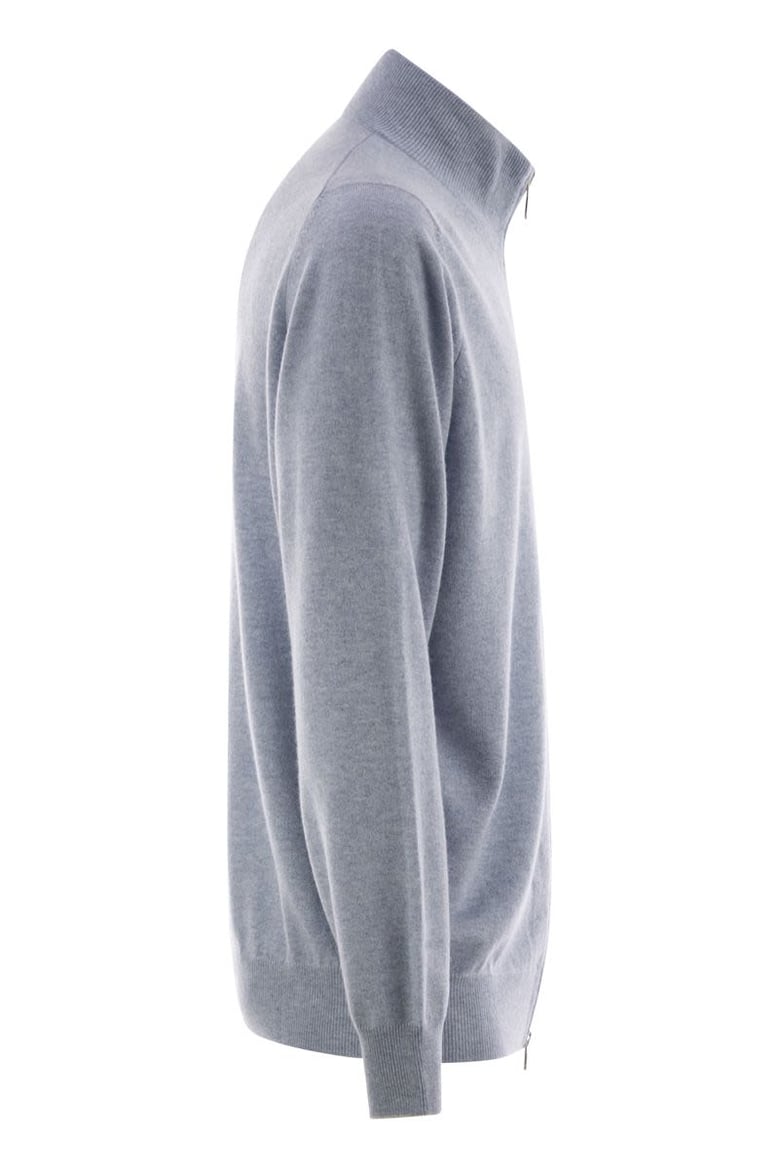 high-necked cashmere cardigan with zip by Selfnex