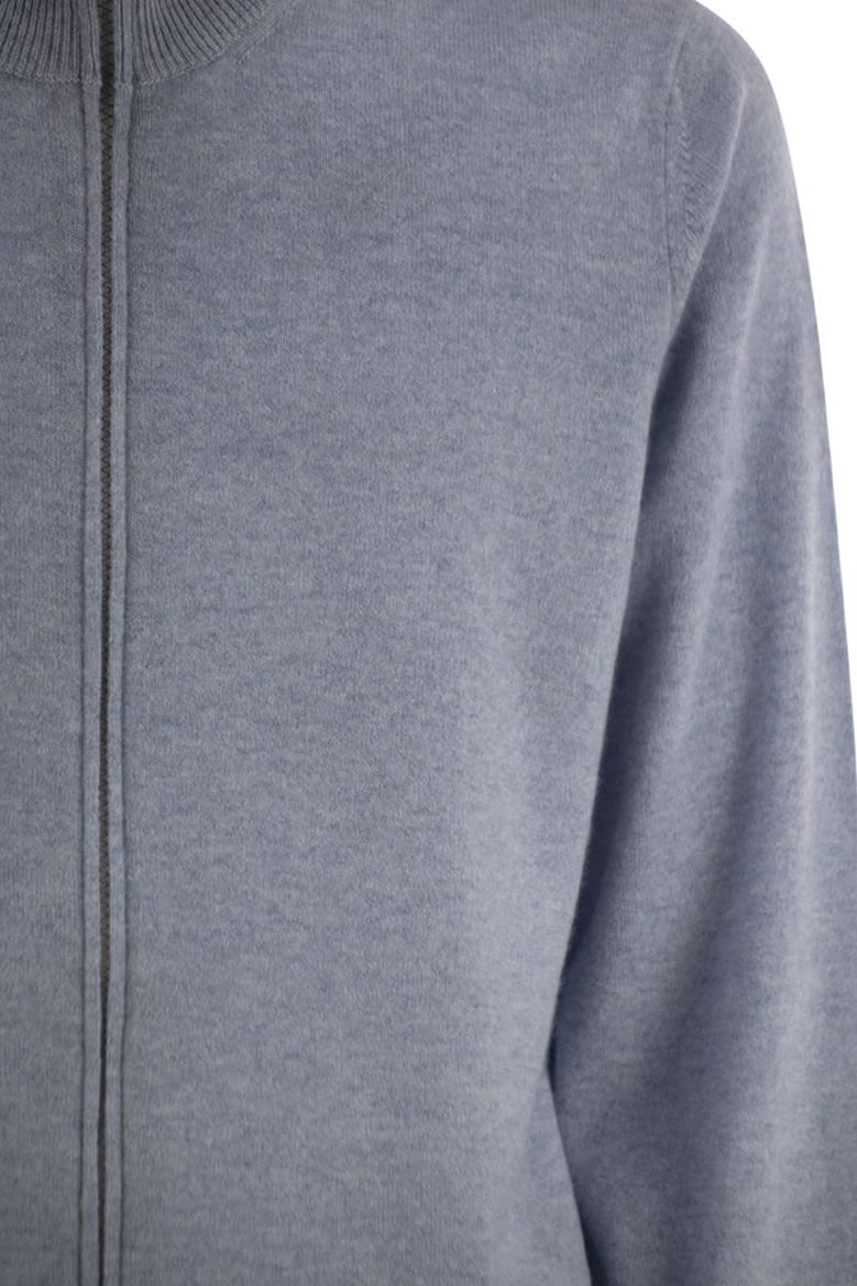 high-necked cashmere cardigan with zip by Selfnex