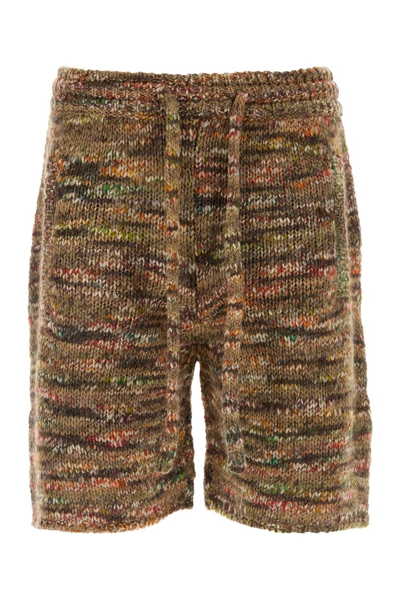 multicolor wool blend grunge beat bermuda shorts by Selfnex