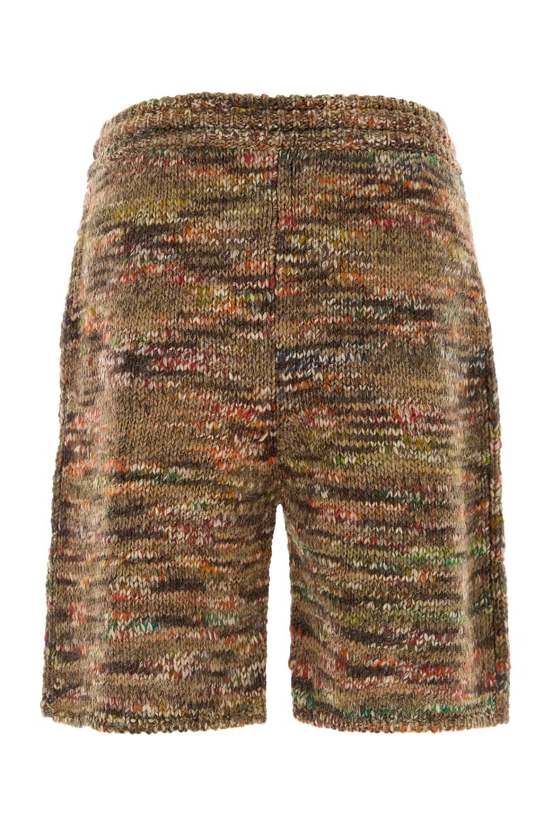 multicolor wool blend grunge beat bermuda shorts by Selfnex