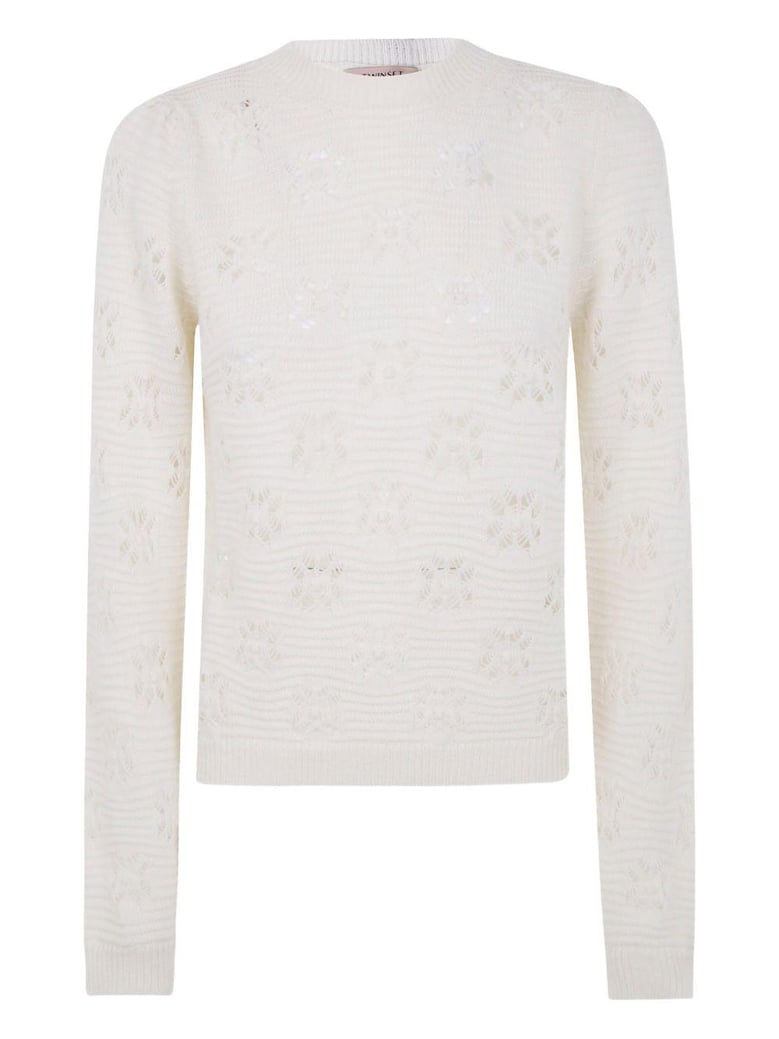 white wool blend sweater by Selfnex