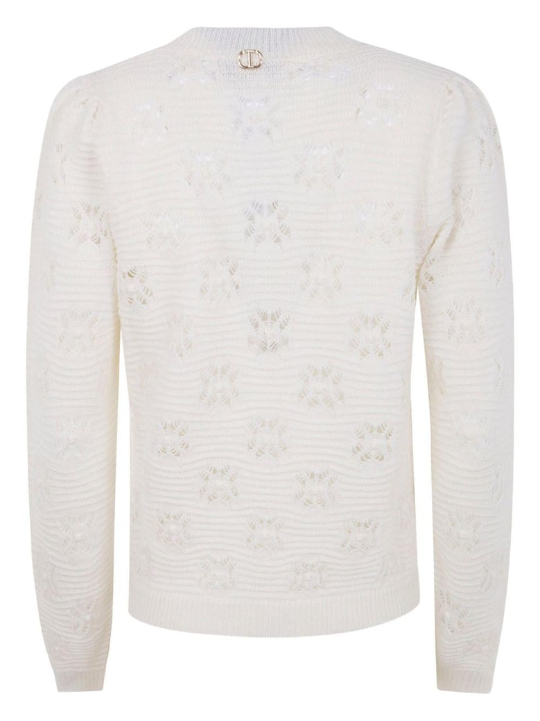 white wool blend sweater by Selfnex