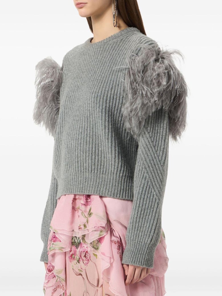 grey wool sweater by Selfnex