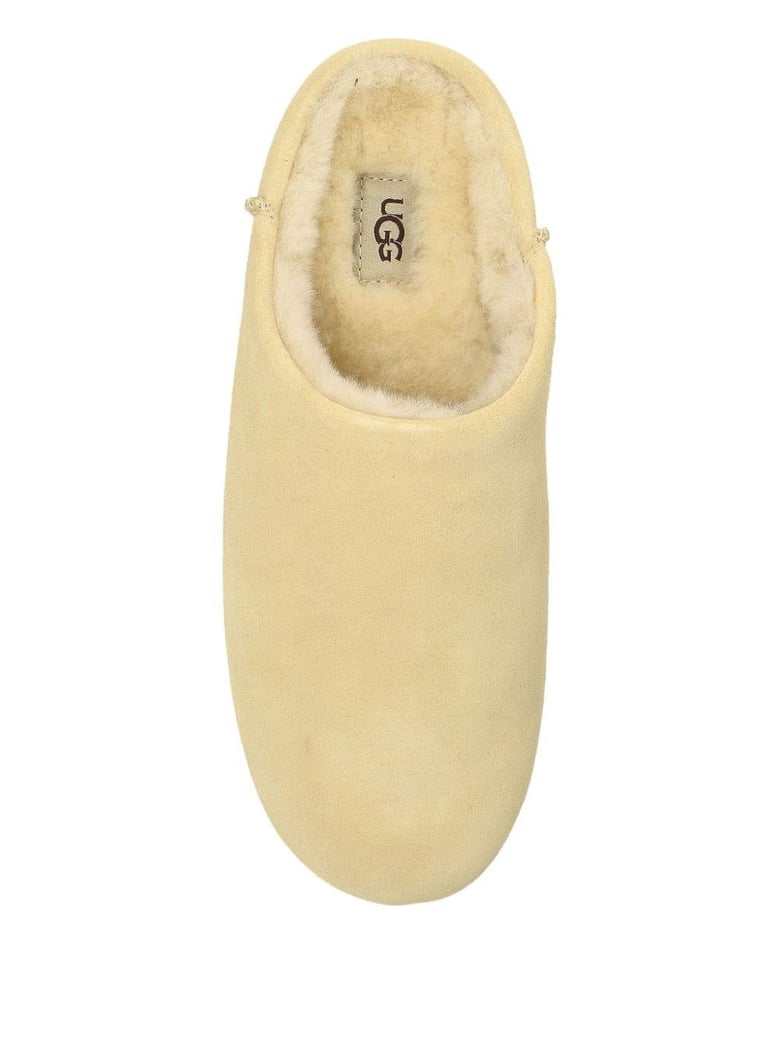 cream suede elea slippers by Selfnex