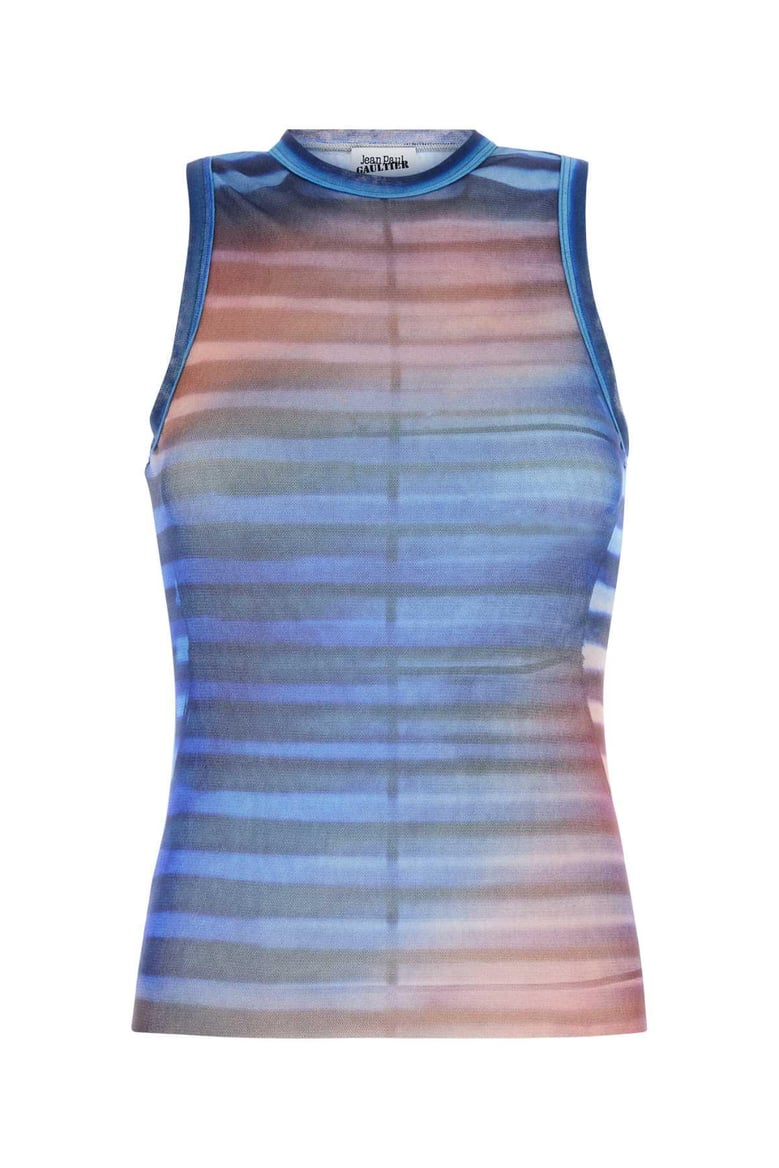 printed tulle the air tank top by Selfnex
