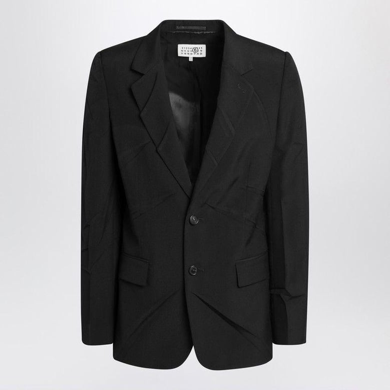 black wool-blend jacket by Selfnex