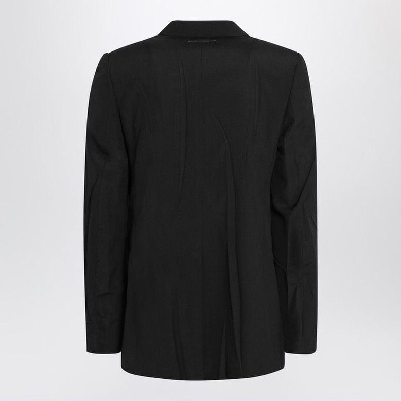 black wool-blend jacket by Selfnex