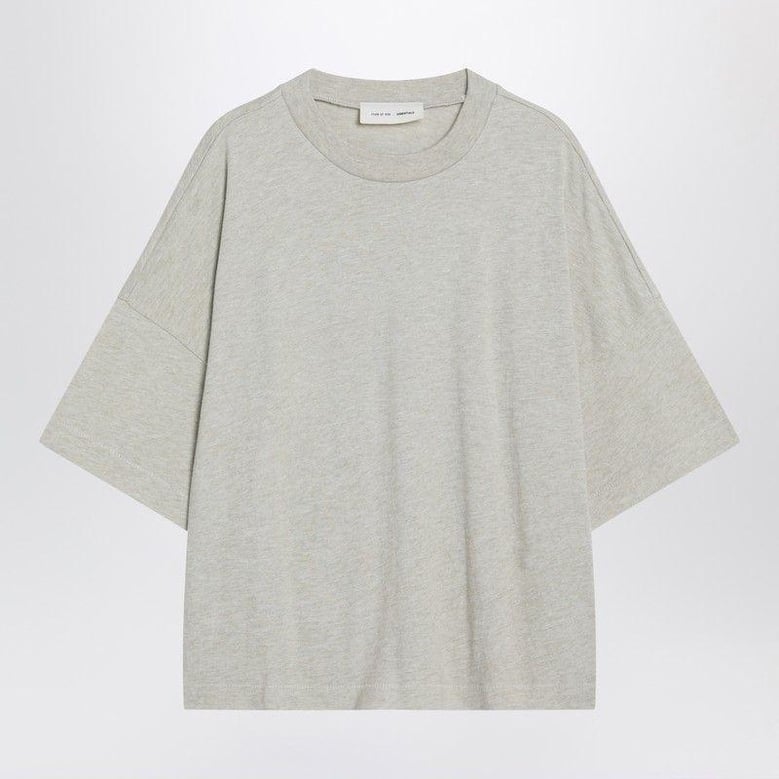 oversized greige cotton-blend t-shirt by Selfnex