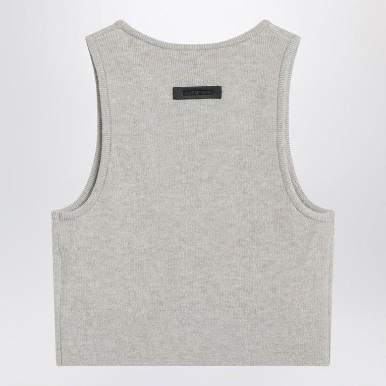 ribbed greige cropped top by Selfnex