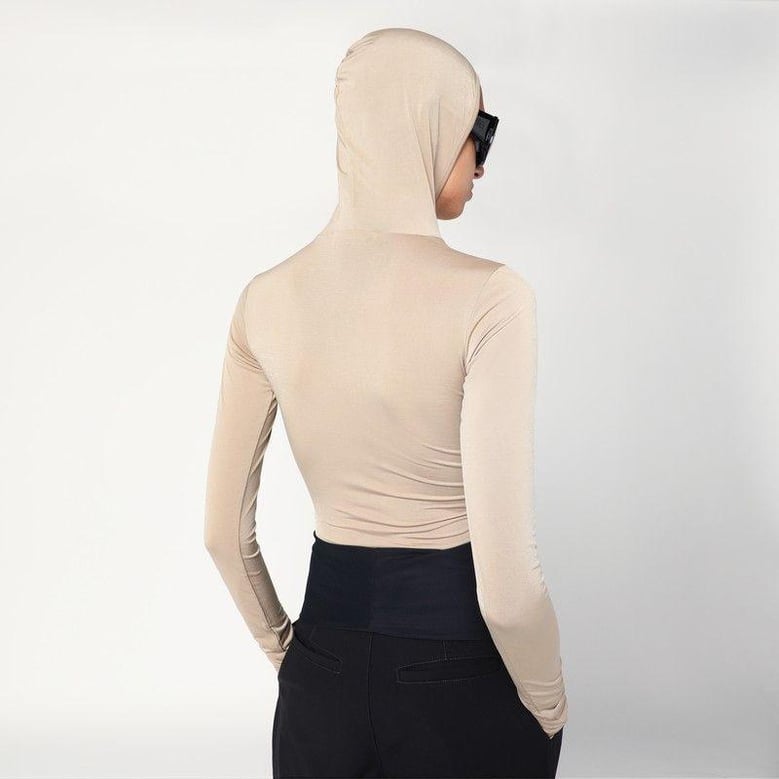 billie hooded top in flesh colour by Selfnex