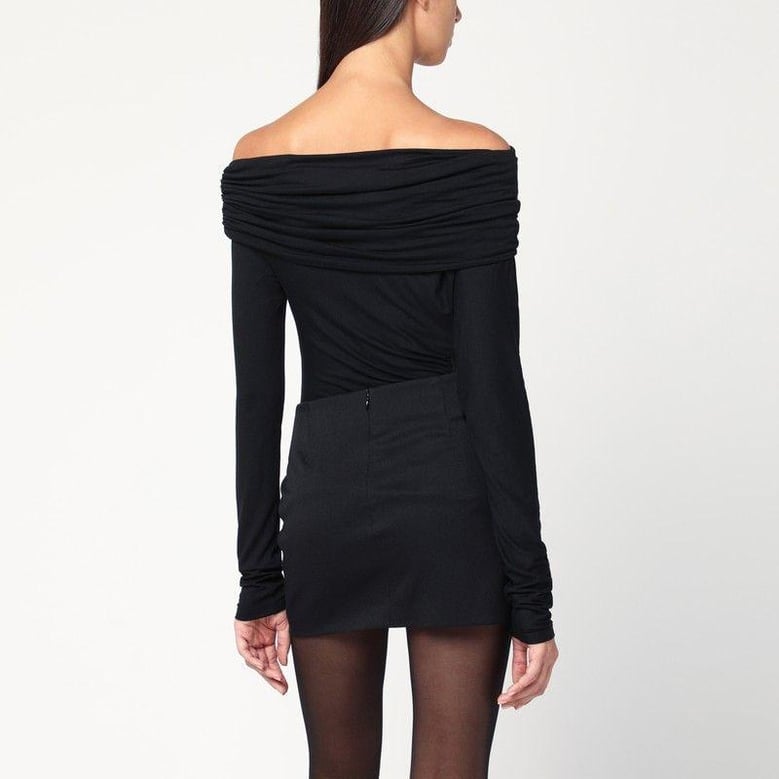 black zoe off-the-shoulder top by Selfnex