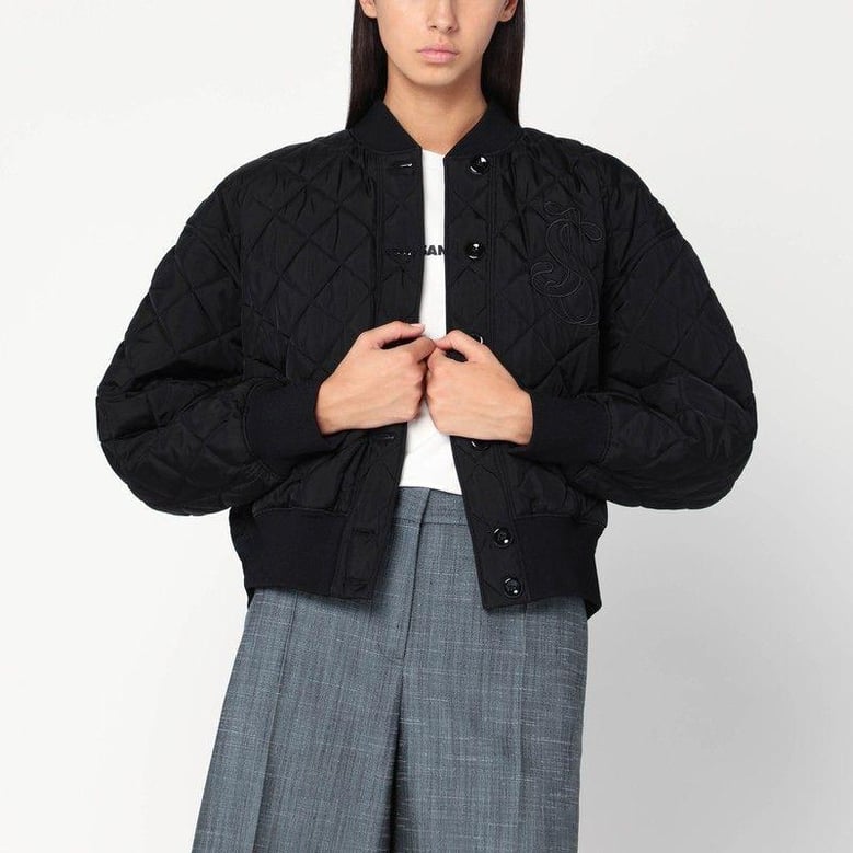 quilted black bomber by Selfnex