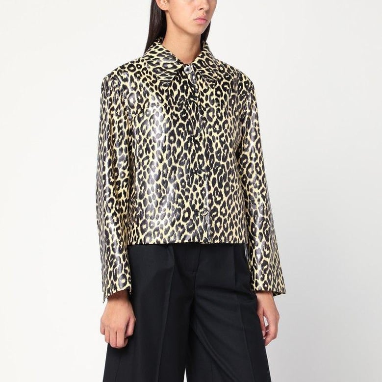 leopard print jacket in coated fabric by Selfnex