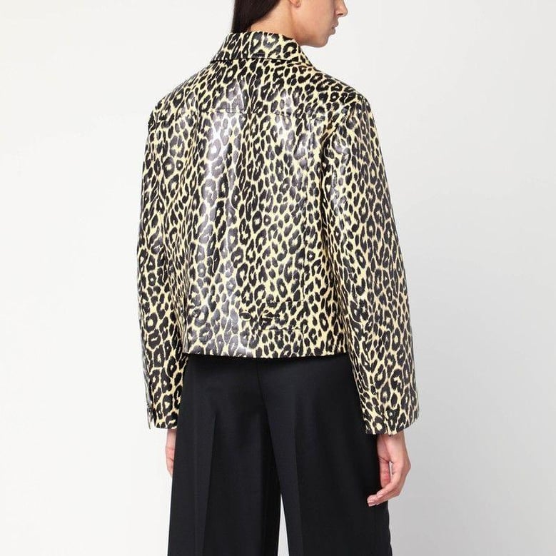 leopard print jacket in coated fabric by Selfnex