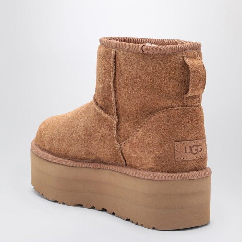 classic mini platform boots in chestnut by Selfnex
