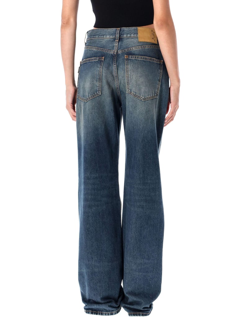 korea intense blue wash jeans by Selfnex
