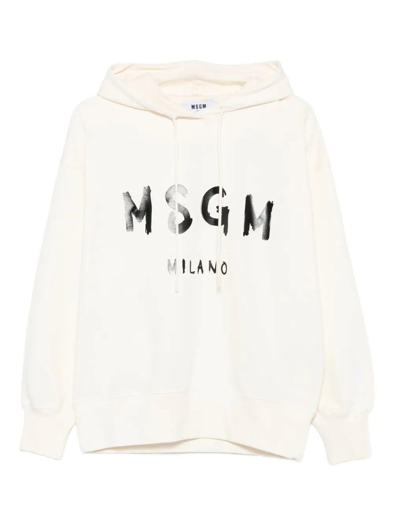 logo print cotton hoodie by Selfnex