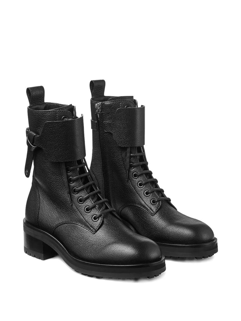 rosabel leather lace-up combat boots by Selfnex