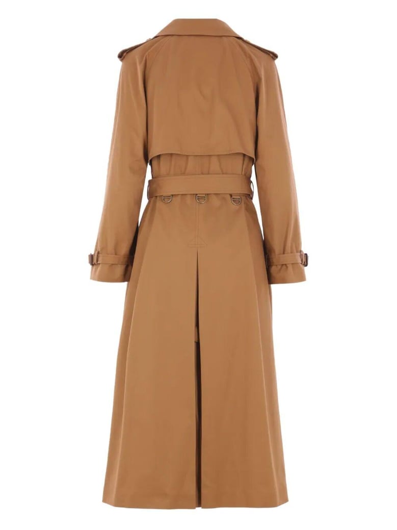 cotton gabardine belted long trench coat by Selfnex