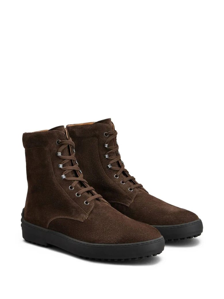 suede gommino combat boots by Selfnex
