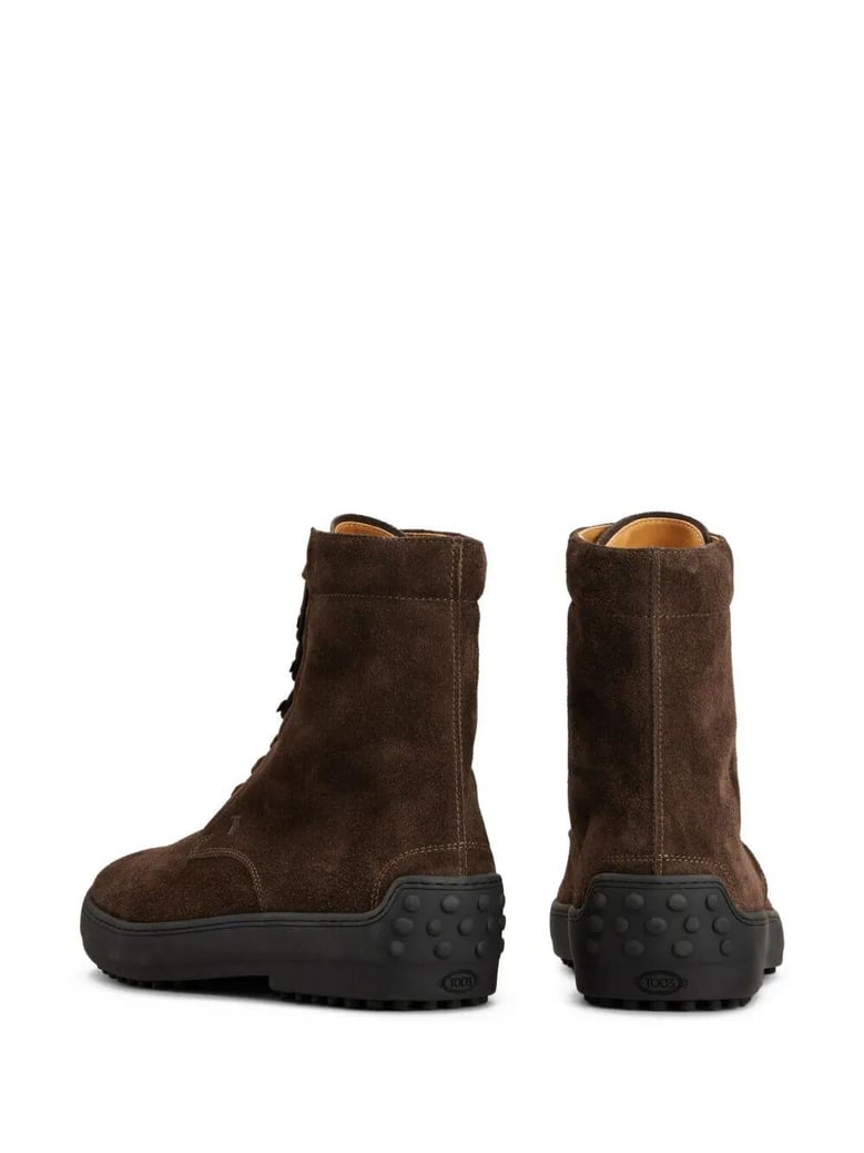 suede gommino combat boots by Selfnex