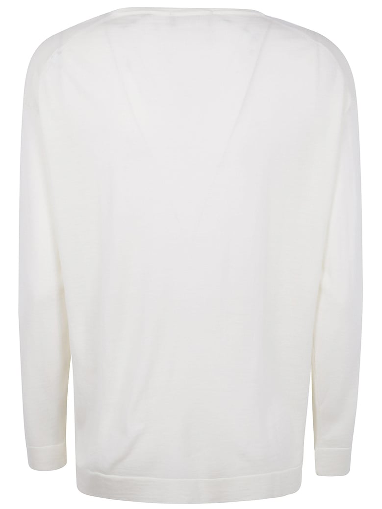 long sleeve v-neck extrafine sweater by Selfnex