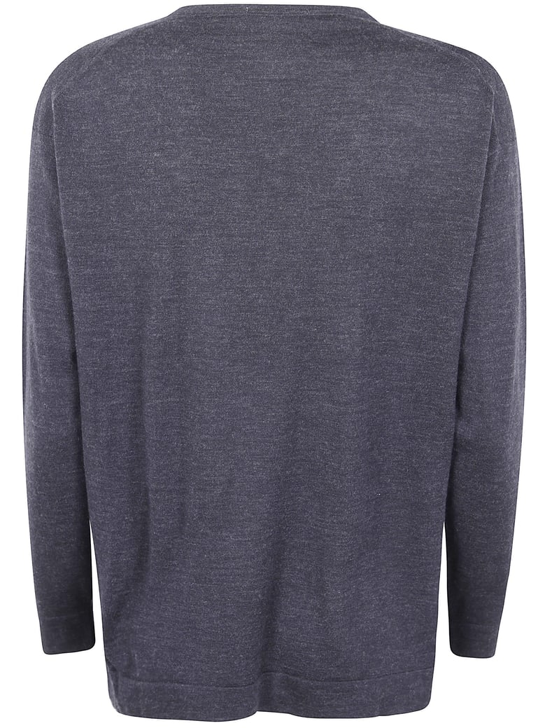 long sleeve v-neck extrafine sweater by Selfnex