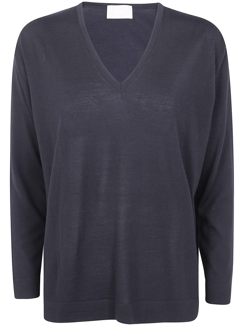 long sleeve v-neck extrafine sweater by Selfnex