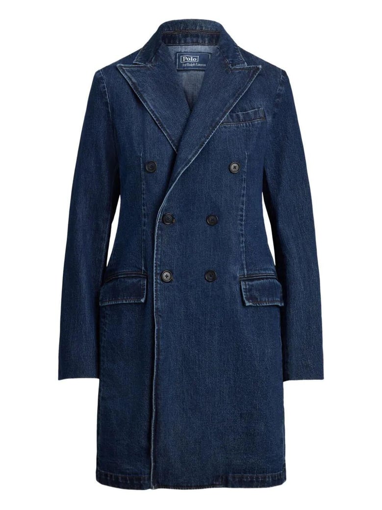 woven top coat trench denim by Selfnex