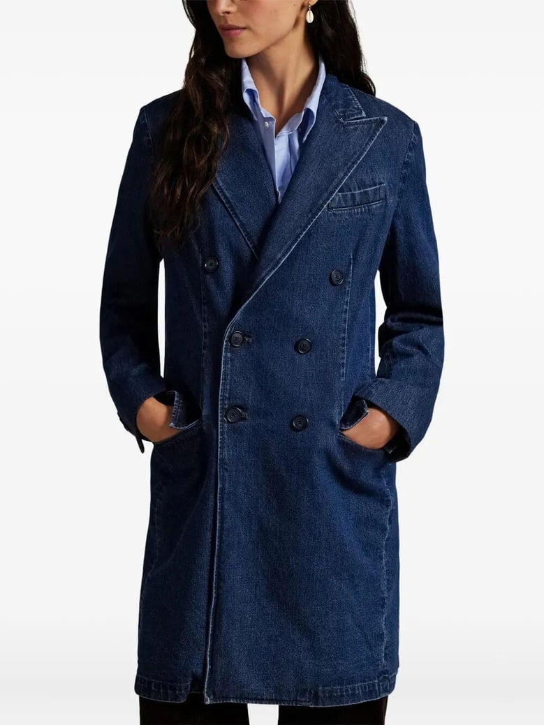 woven top coat trench denim by Selfnex