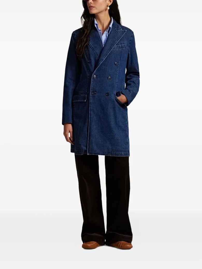 woven top coat trench denim by Selfnex