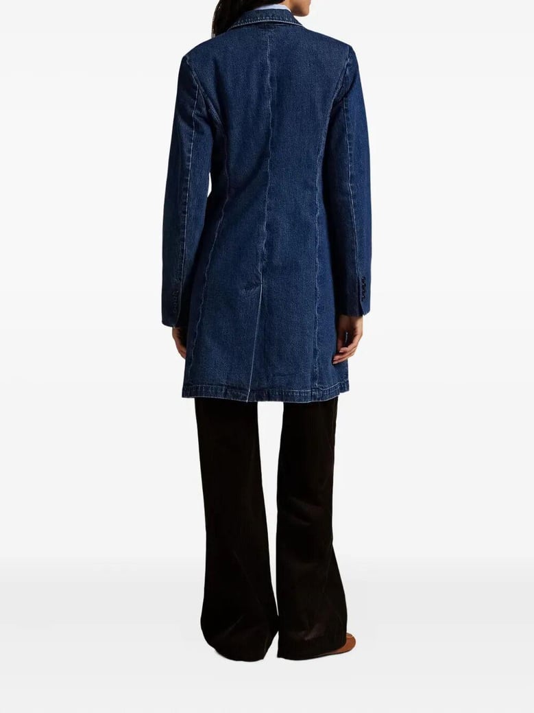 woven top coat trench denim by Selfnex