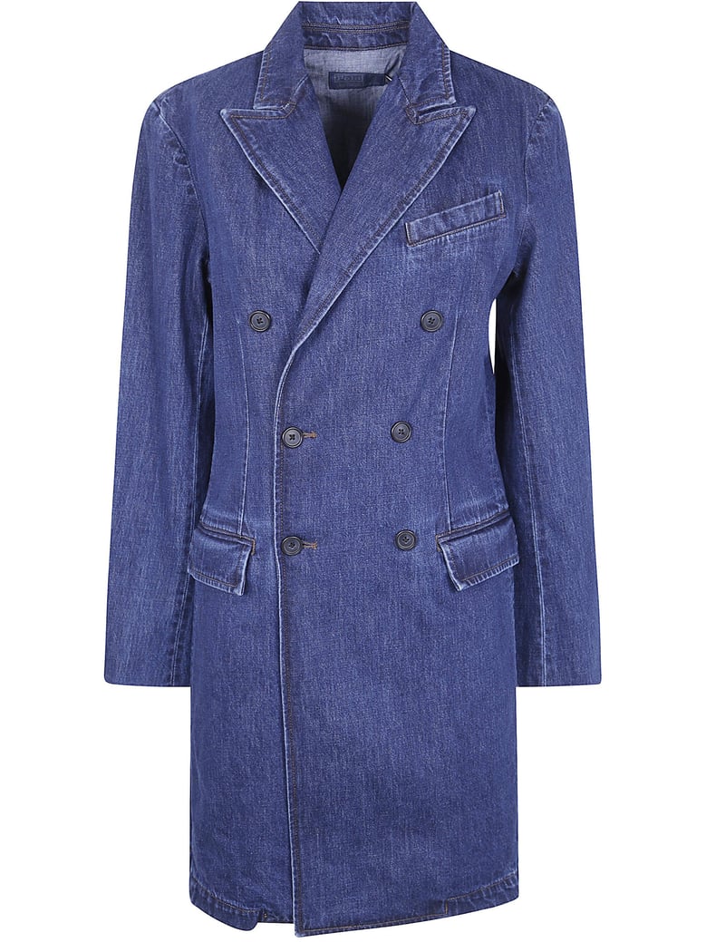 woven top coat trench denim by Selfnex