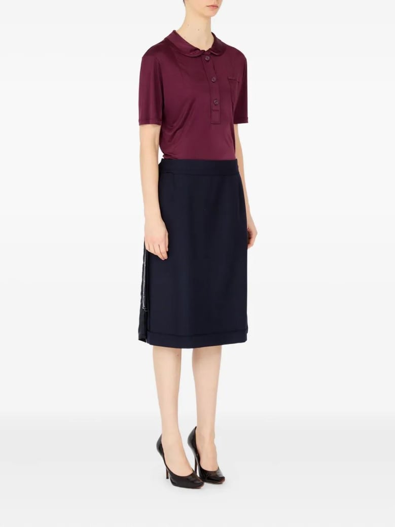 blue skirt with satin side panels by Selfnex
