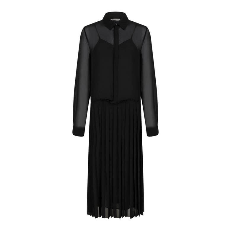black polyester shirt dress by Selfnex