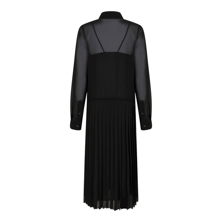 black polyester shirt dress by Selfnex