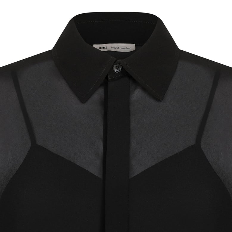 black polyester shirt dress by Selfnex
