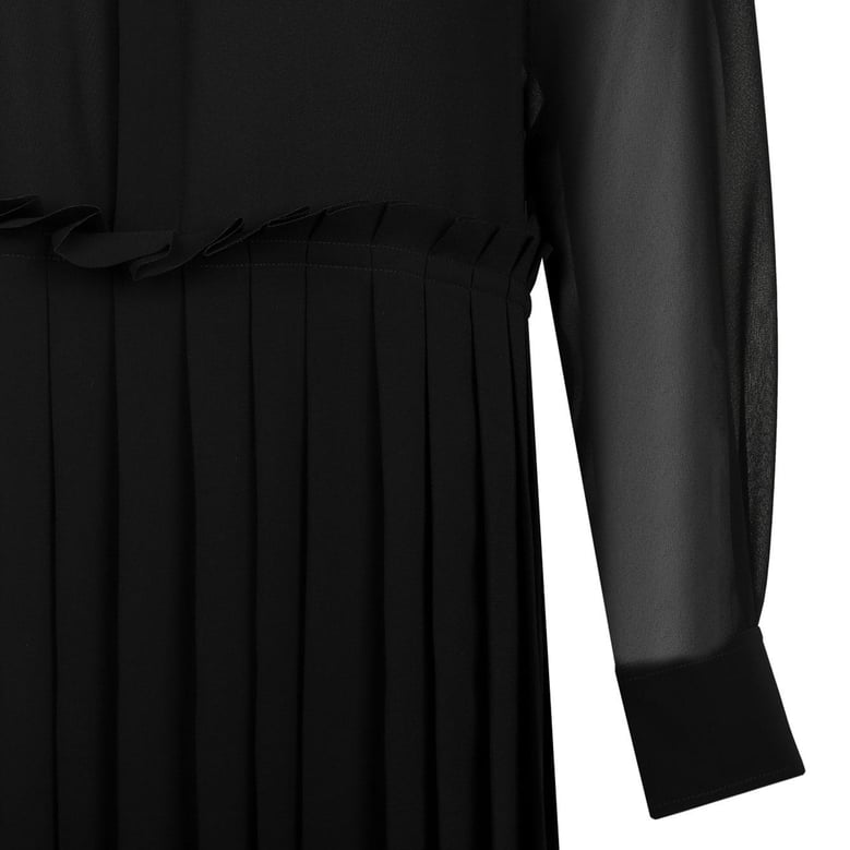 black polyester shirt dress by Selfnex