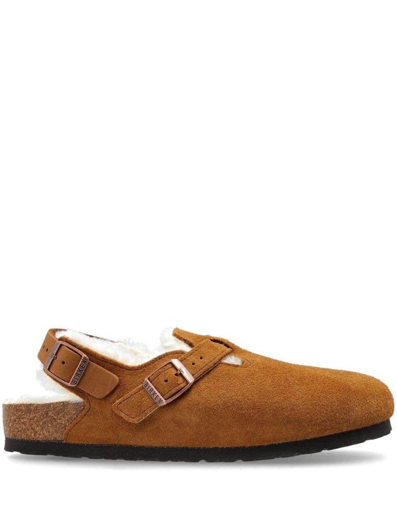 tokio shearling suede slippers by Selfnex