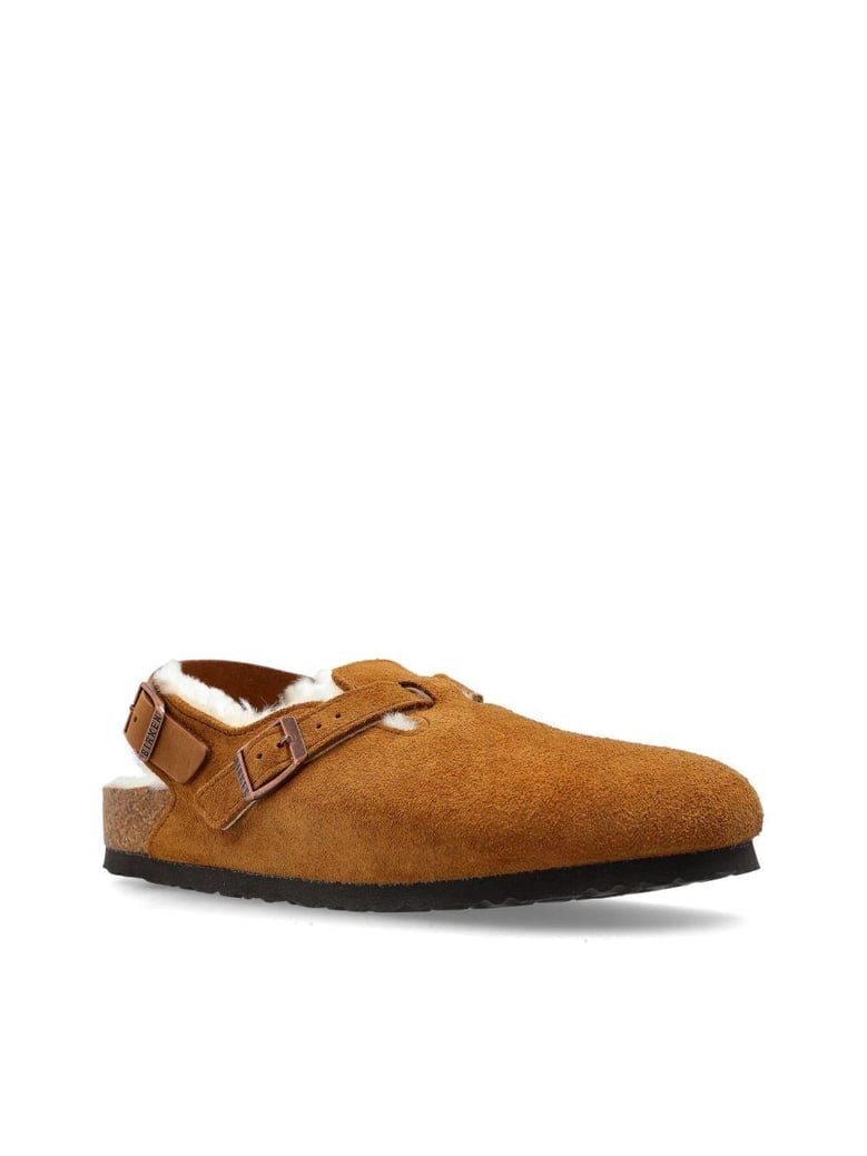 tokio shearling suede slippers by Selfnex