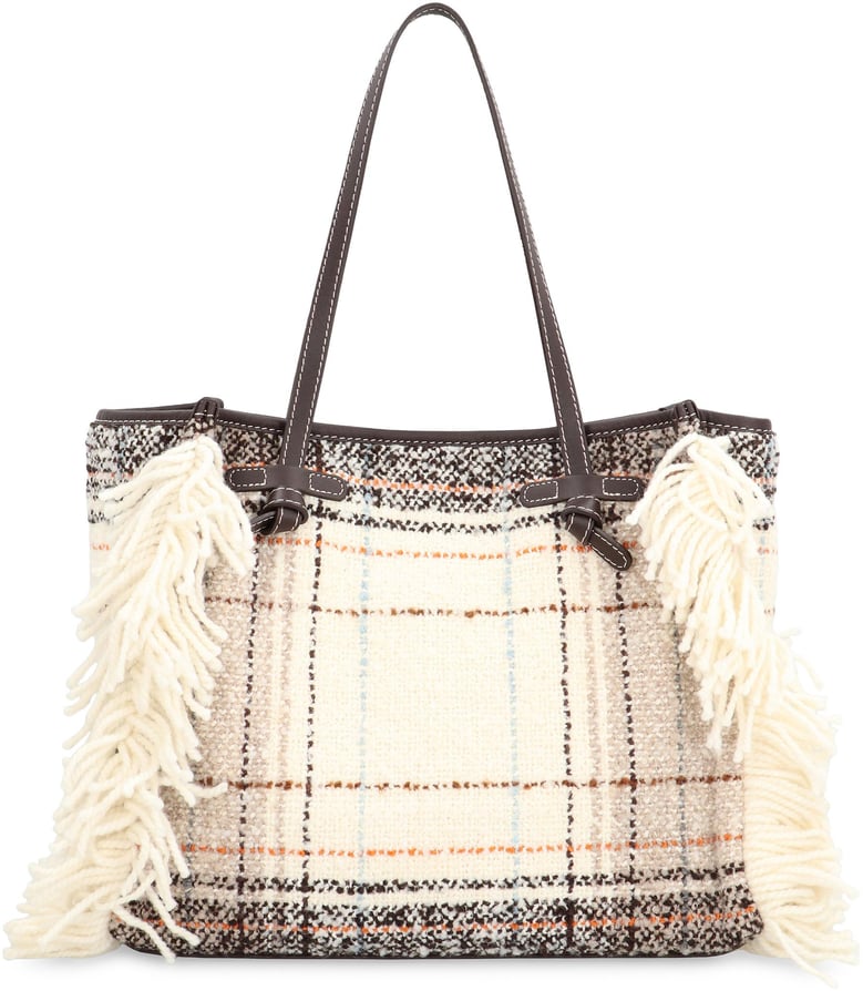 gianni chiarini marcella shopper bag in plaid-effect fabric mixed colors magnetic closure by Selfnex