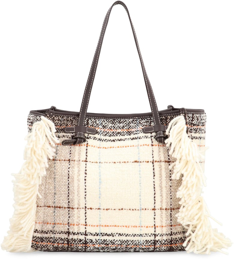 gianni chiarini marcella shopper bag in plaid-effect fabric mixed colors magnetic closure by Selfnex