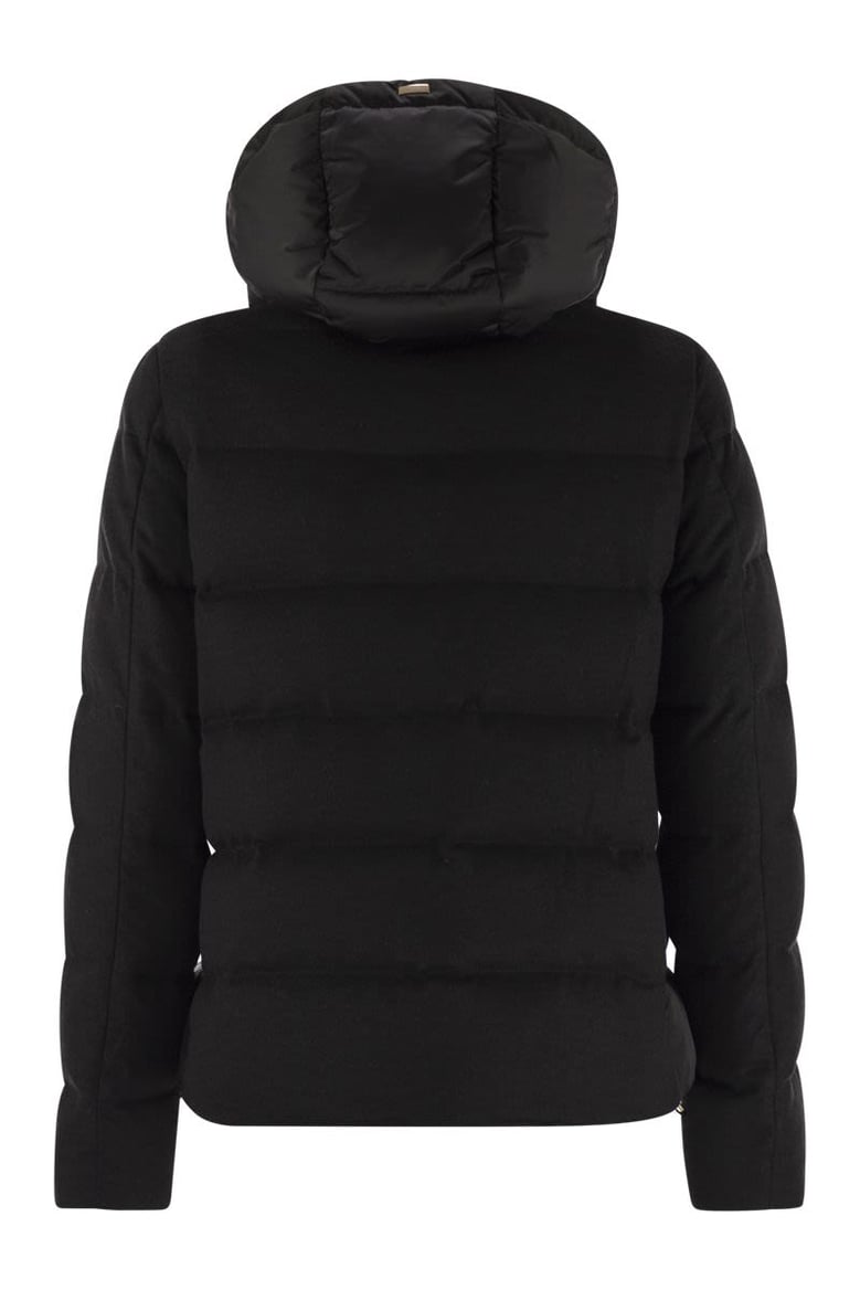 resort silk and cashmere down jacket by Selfnex