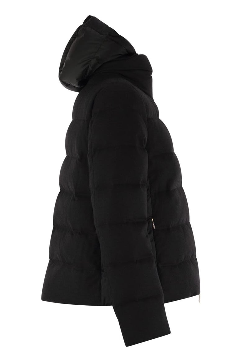 resort silk and cashmere down jacket by Selfnex