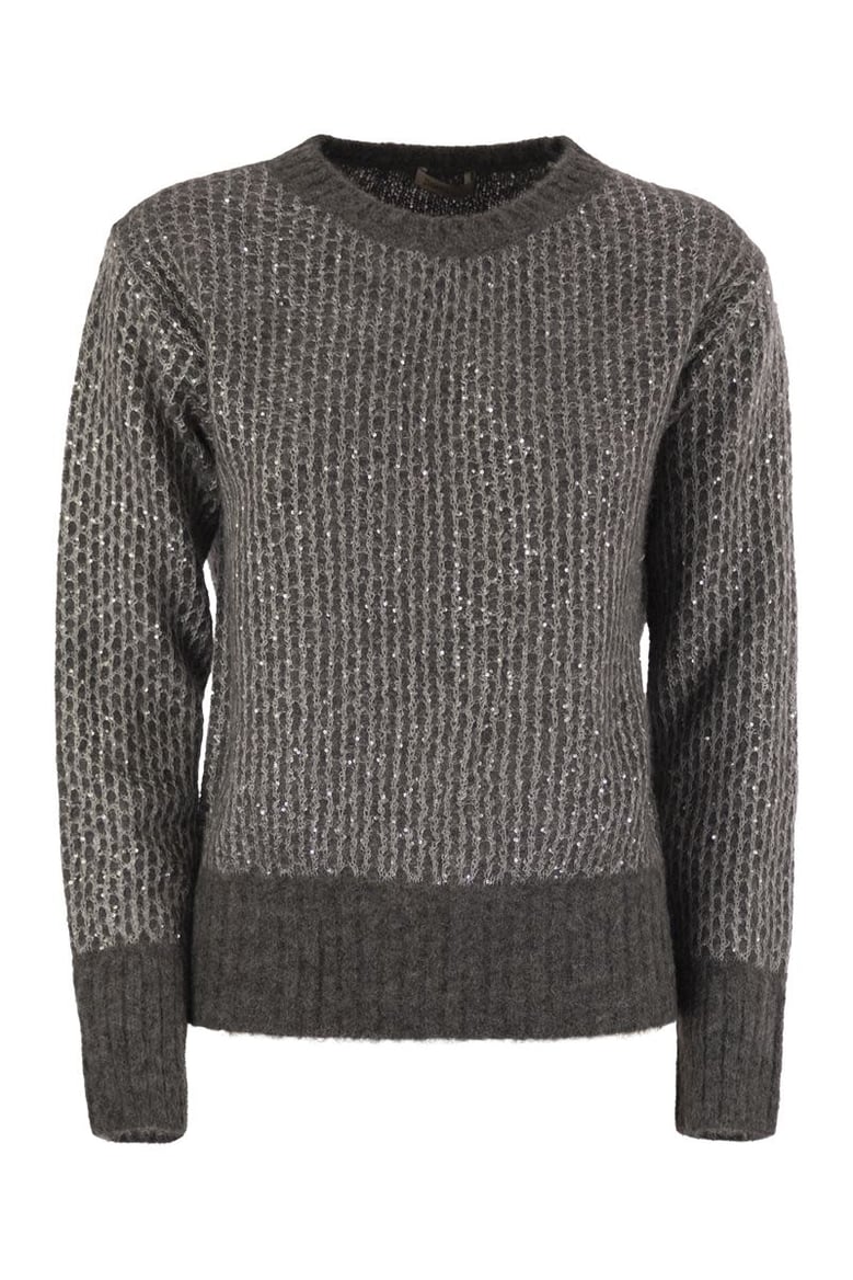 alpaca and wool crewneck sweater by Selfnex