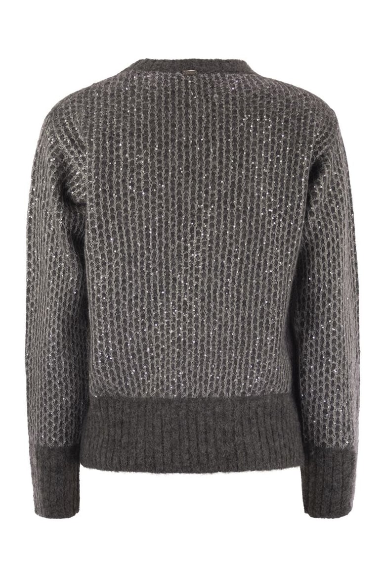 alpaca and wool crewneck sweater by Selfnex