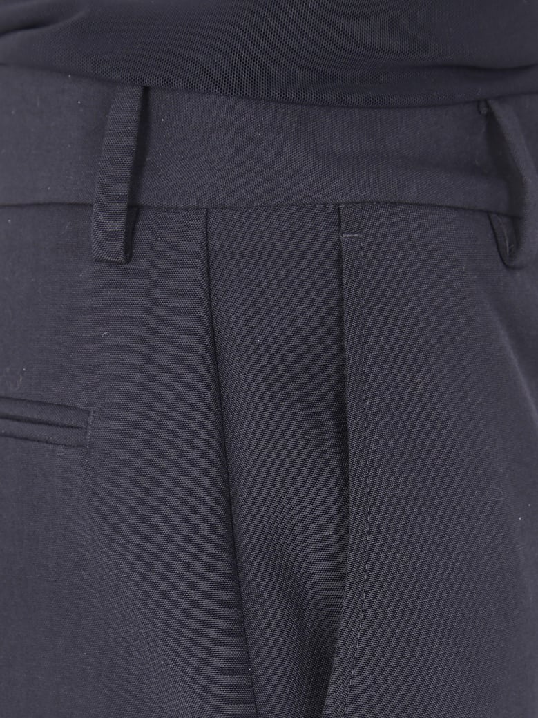 black polyester virgin wool pants by Selfnex